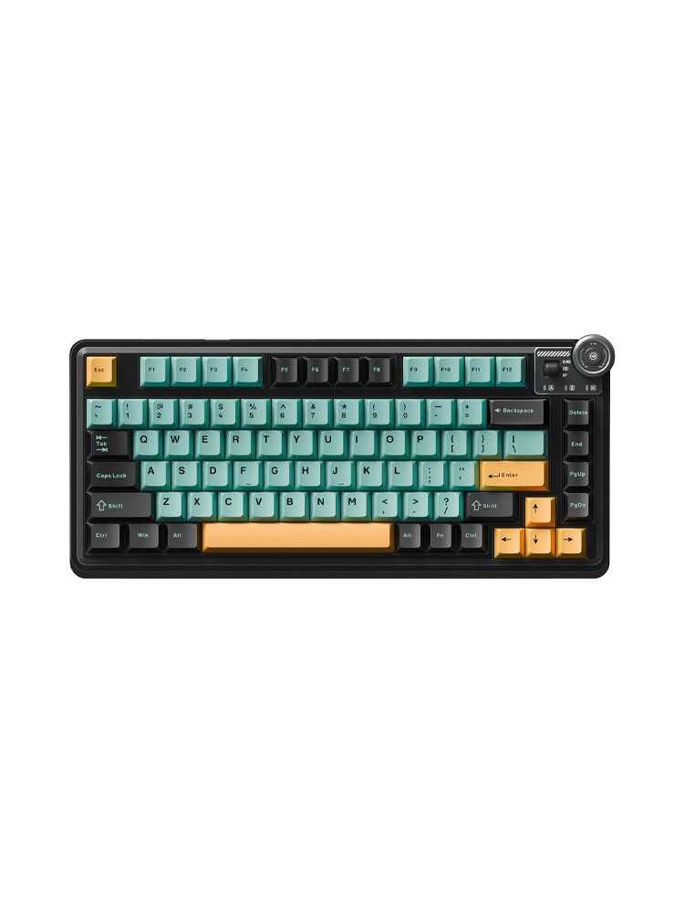 კლავიატურა: AULA AU75 Gasket Wireless Mechanical Keyboard Dark /Green/Orange (Bloomfield Switch)