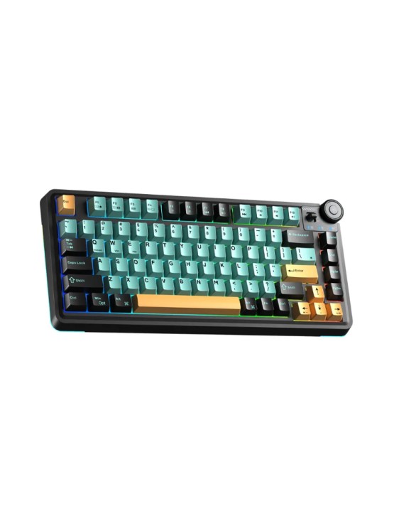 კლავიატურა: AULA AU75 Gasket Wireless Mechanical Keyboard Dark /Green/Orange (Bloomfield Switch)