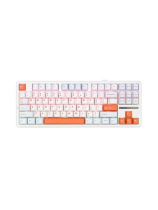 კლავიატურა: AULA F87 RGB Mechanical Gaming Keyboard Sunset Coast Blue/White/Orange (Smart Axis V3)