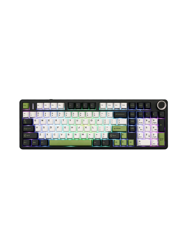 კლავიატურა: AULA F99 PRO Tri-Mode RGB Mechanical Keyboard Black/White/Green (Star Vector Switch)