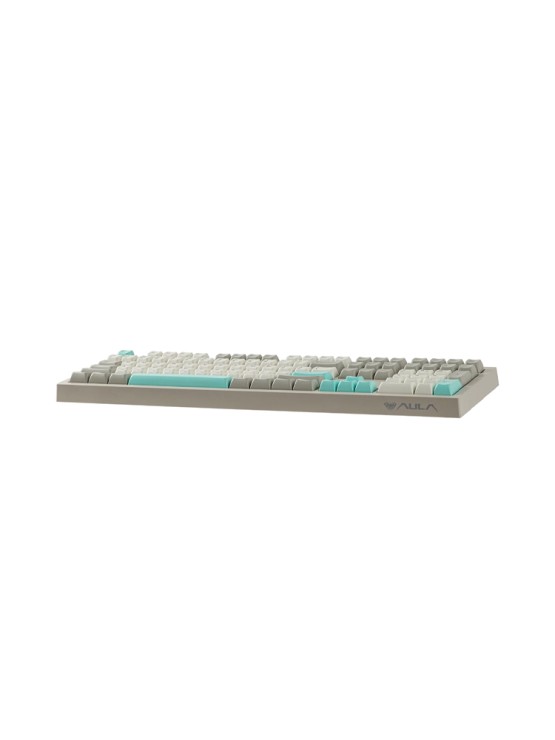 კლავიატურა: AULA S102 Wired Membrane Keyboard Light Gray/White/Turquoise