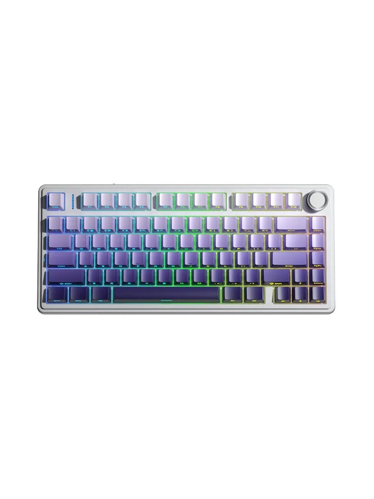 კლავიატურა: AULA F75 Pro RGB Wireless Mechanical Keyboard Glacier White/Gradient Purple (Star Vector Switch)