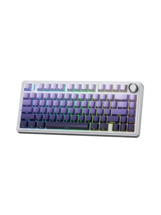 კლავიატურა: AULA F75 Pro RGB Wireless Mechanical Keyboard Glacier White/Gradient Purple (Star Vector Switch)