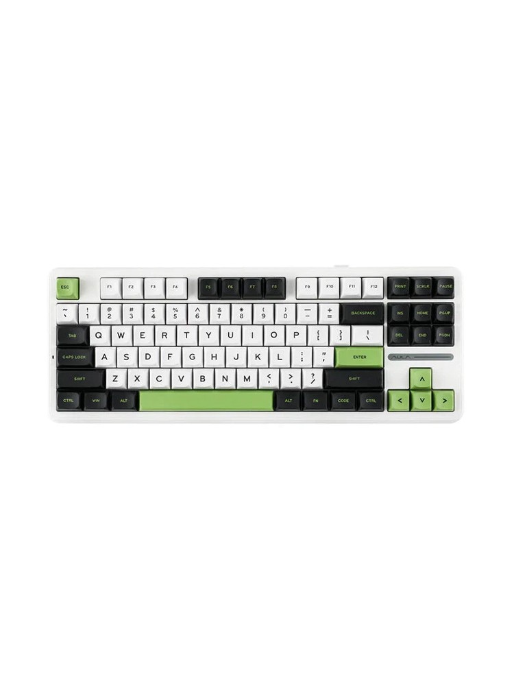 კლავიატურა: AULA F87 RGB Mechanical Gaming Keyboard black/white/green (Grey Wood Switch)