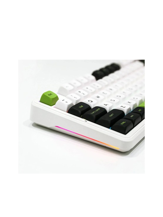 კლავიატურა: AULA F87 RGB Mechanical Gaming Keyboard black/white/green (Grey Wood Switch)
