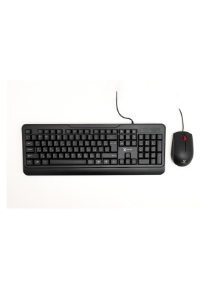 კლავიატურა-მაუსი: Vertex VX-501B Wired Keyboard & Mouse Combo EN/RU Layout Black