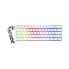 კლავიატურა: AULA MINI60 HE PRO Tri-Mode Wireless Side-engraved keycaps Gaming Keyboard White (Mistcloud Magnetic Switch)