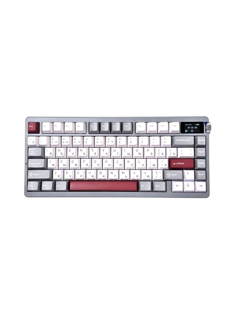 კლავიატურა: AULA NOVA75 RGB Wireless Tri-mode Mechanical Keyboard Red/Gray/White (Caramel Latte Switch)