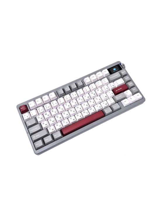 კლავიატურა: AULA NOVA75 RGB Wireless Tri-mode Mechanical Keyboard Red/Gray/White (Caramel Latte Switch)