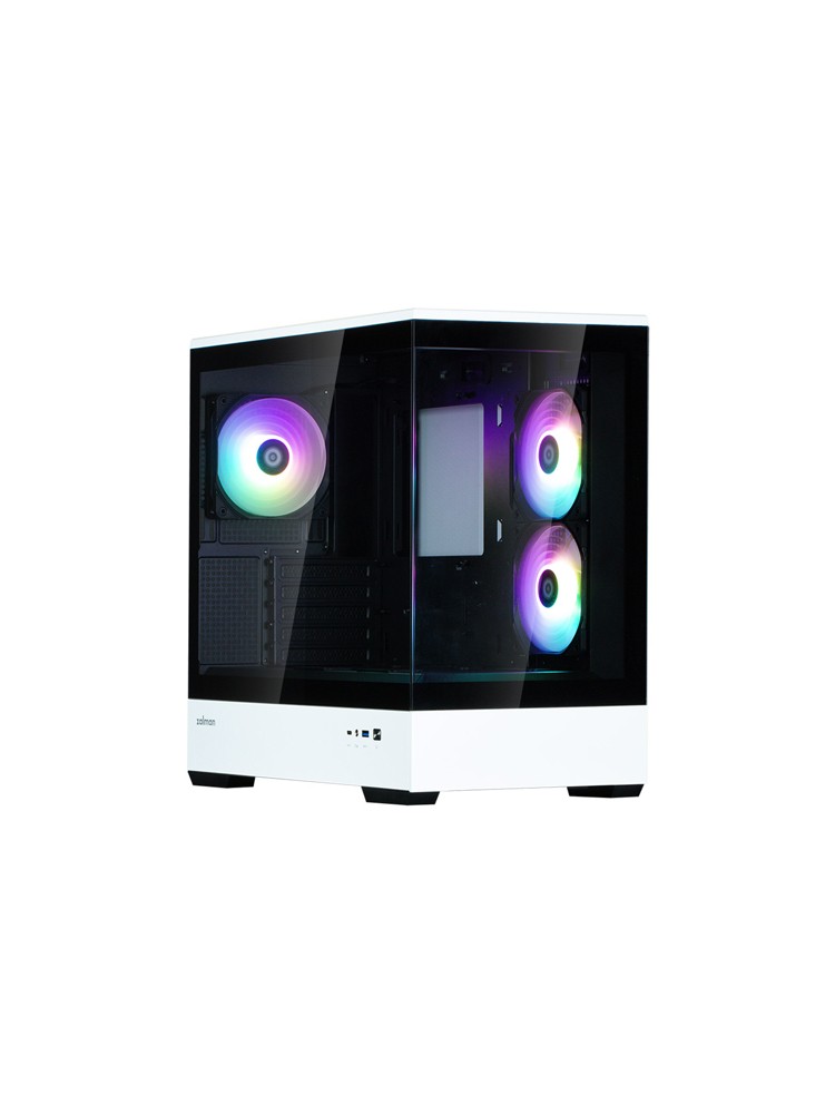 ქეისი: Zalman P30 BW ARGB 3x120mm Micro-ATX Mini-Tower Black/White - P30BW