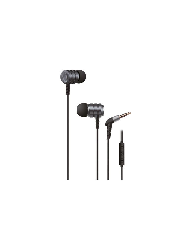 ყურსასმენი: 2E X1 EXTRA BASS with volume control switch and mic Grey - 2E-IEX1GY