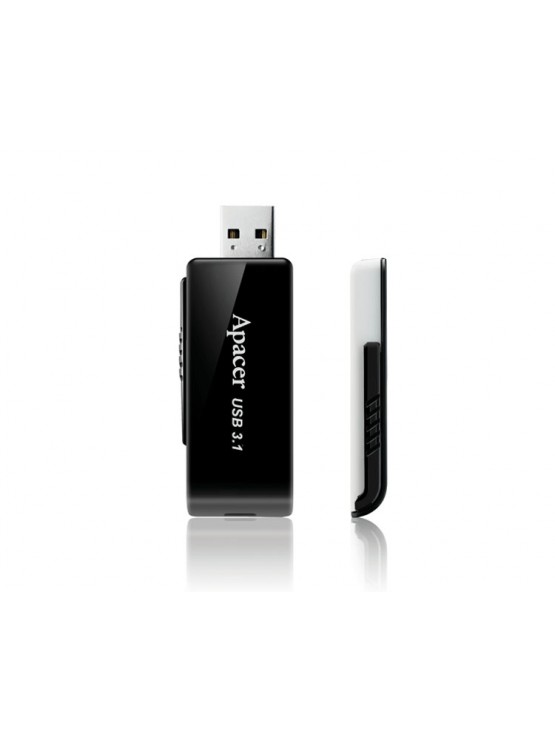 ფლეშ მეხსიერება: Apacer AH350 64GB USB3.1 Flash Drive Black - AP64GAH350B-1