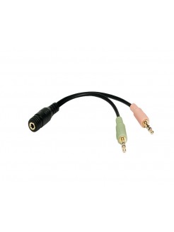 ადაპტერი: Logilink CA0020 Audio adapter 3.5 stereo 4p. female to 2 x 3.5 stereo male
