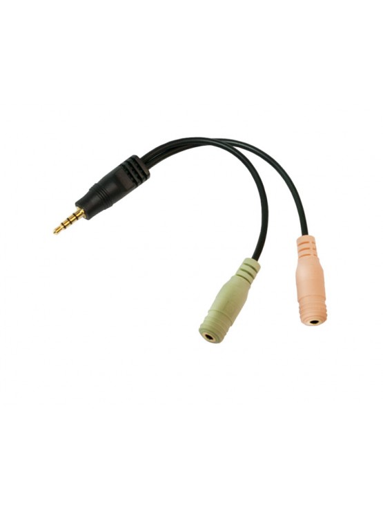 ადაპტერი: Logilink CA0021 Audio adapter 3.5 mm 4-pin/M to 2x 3.5 mm 3-pin/F 0.15 m