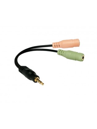 ადაპტერი: Logilink CA0021 Audio adapter 3.5 mm 4-pin/M to 2x 3.5 mm 3-pin/F 0.15 m