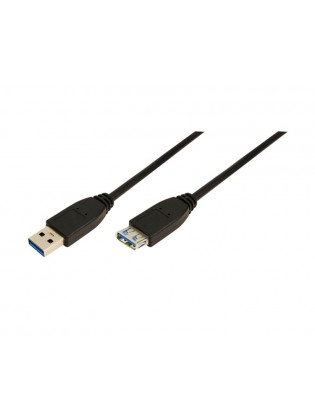 კაბელი: LogiLink CU0043 Extension Cable USB 3.0 Type A to Type A Black 3M