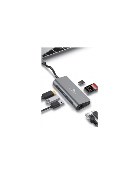 ადაპტერი: Gembird A-CM-COMBO5-01 USB Type-C 5-in-1 multi-port adapter