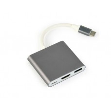 ადაპტერი: Gembird A-CM-HDMIF-02-SG USB type-C multi-adapter Space Grey