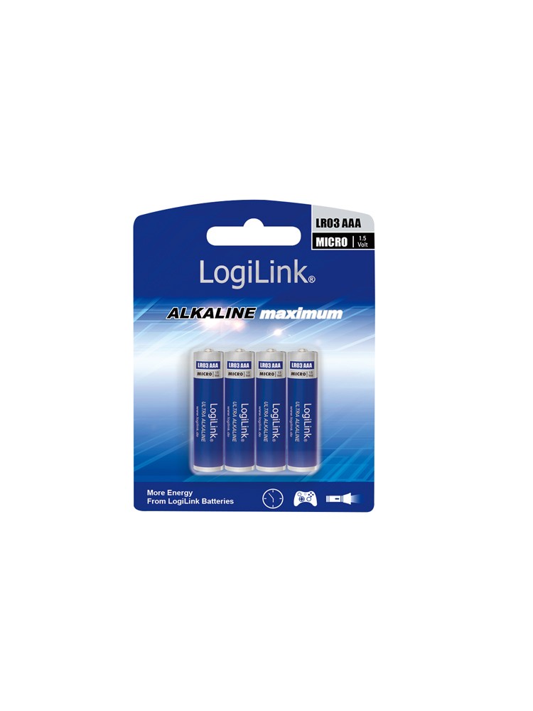 ელემენტი: Logilink LR03B4 Battery, Ultra Power Alkaline AAA 4pcs. Blister