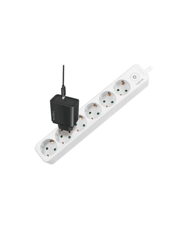 დენის ადაპტორი: Logilink LPS247 Socket Outlet 6-Way + Switch 1.5m White