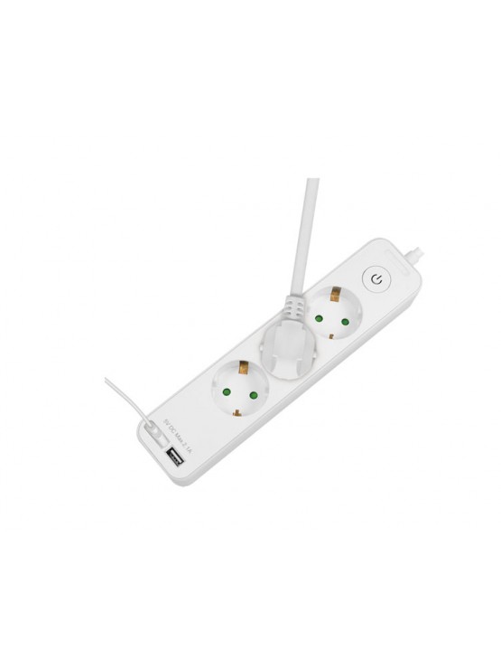 დენის ადაპტორი: Logilink LPS248U Socket Outlet 3-Way + Switch + 2xUSB-A 1.5m White