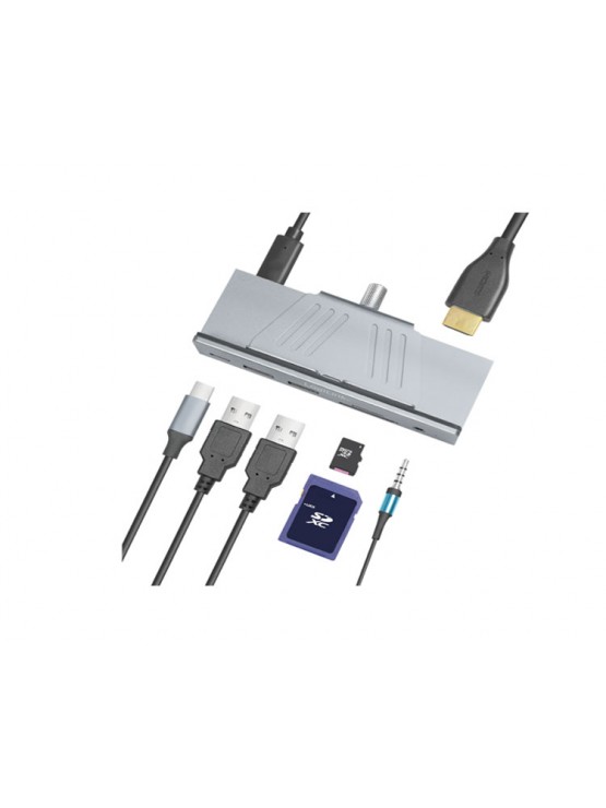 ადაპტერი: Logilink UA0347 USB-C 7-in-1 multifunction clamp hub USB 3.2