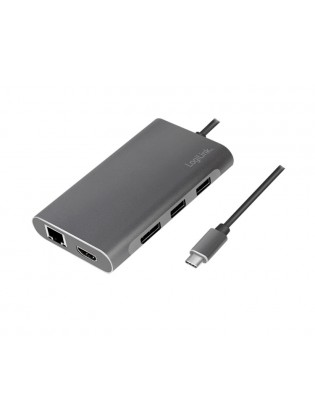 დოქ სადგური: Logilink UA0382 USB3.2 Docking Station USB-C 8-Port PD Silver