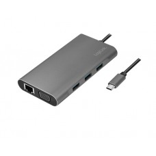 დოქ სადგური: Logilink UA0383 USB3.2 Docking Station USB-C 10-Port PD Silver