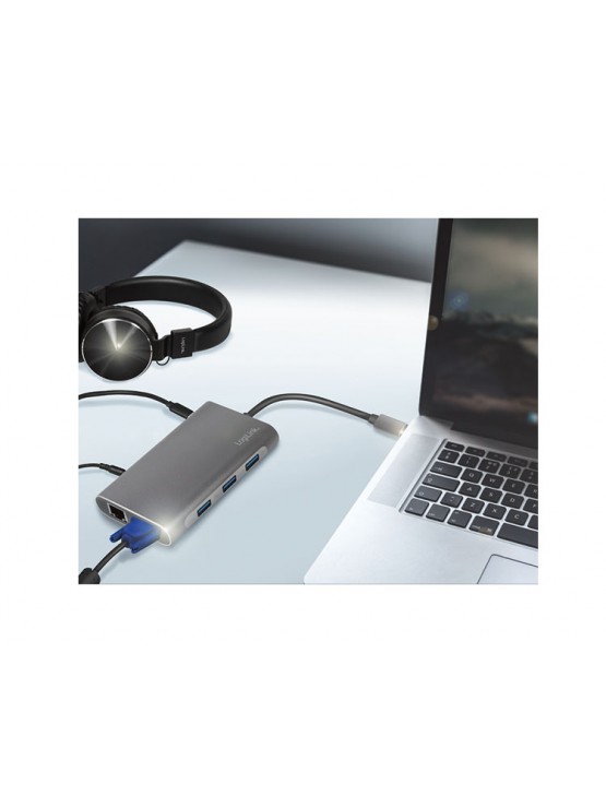 დოქ სადგური: Logilink UA0383 USB3.2 Docking Station USB-C 10-Port PD Silver