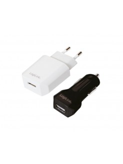 დამტენი: Logilink PA0109 USB Charger Set Car & AC