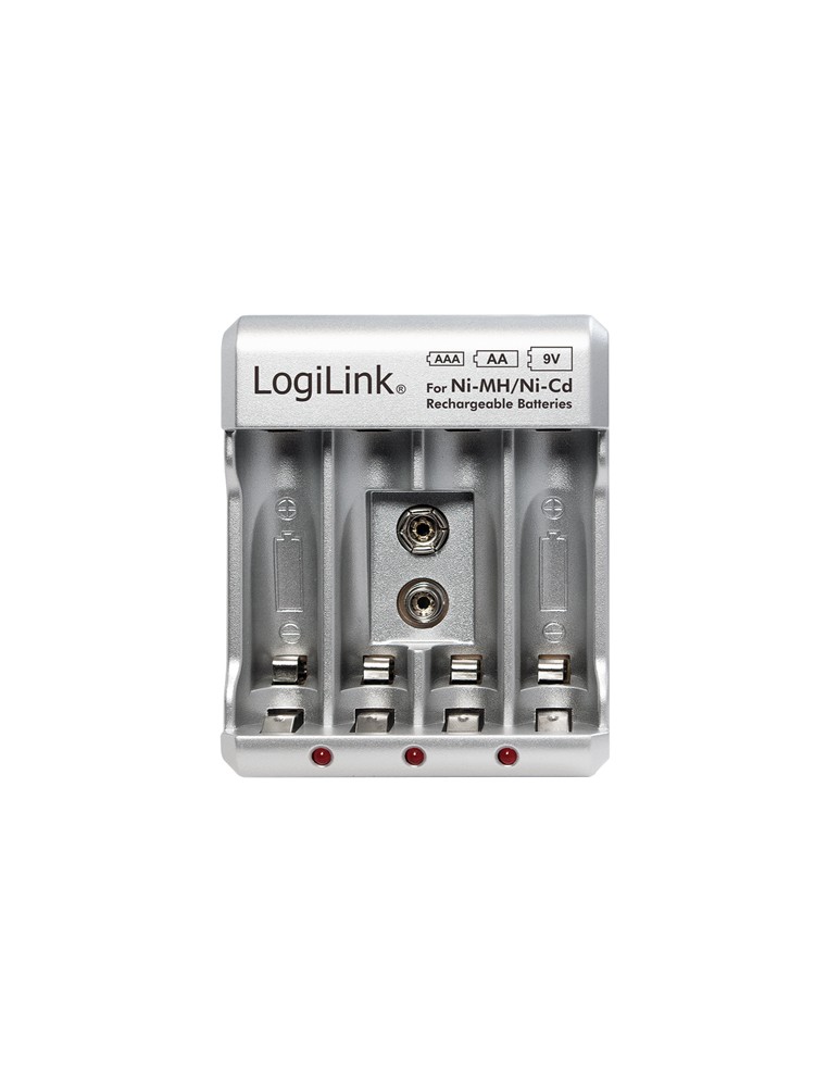 სამუხტი: Logilink PA0168 Battery Charger 4x AA or 4x AAA and 1x 9V battery