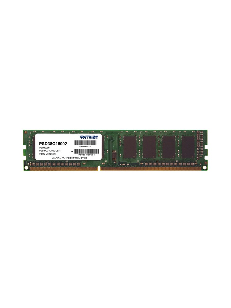 ოპერატიული მეხსიერება: Patriot SL DDR3 8GB 1600MHZ - PSD38G16002