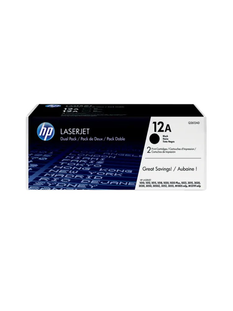 კარტრიჯი ლაზერული: HP 12A 2-pack Black Original LaserJet Toner Cartridges - Q2612AF