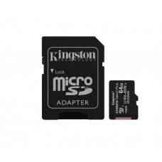 მეხსიერების ბარათი: Kingston MicroSD Card 64GB UHS-I with Adapter - SDCS2/64GB