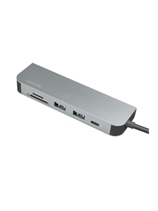 ადაპტერი: Logilink UA0343 USB-C™ Multifunc Hub USB 3.2 Gen1x1 HDMI PD Cardreader