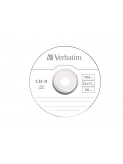 კომპაქტური დისკი: Verbatim CD-R 52x 700Mb Wrap Extra Protection
