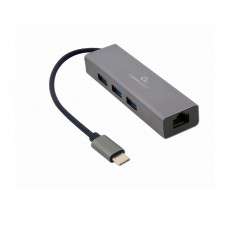 ადაპტერი: Gembird A-CMU3-LAN-01 USB-C Gigabit network adapter with 3-port USB 3.1