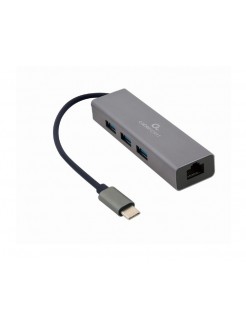 ადაპტერი: Gembird A-CMU3-LAN-01 USB-C Gigabit network adapter with 3-port USB 3.1