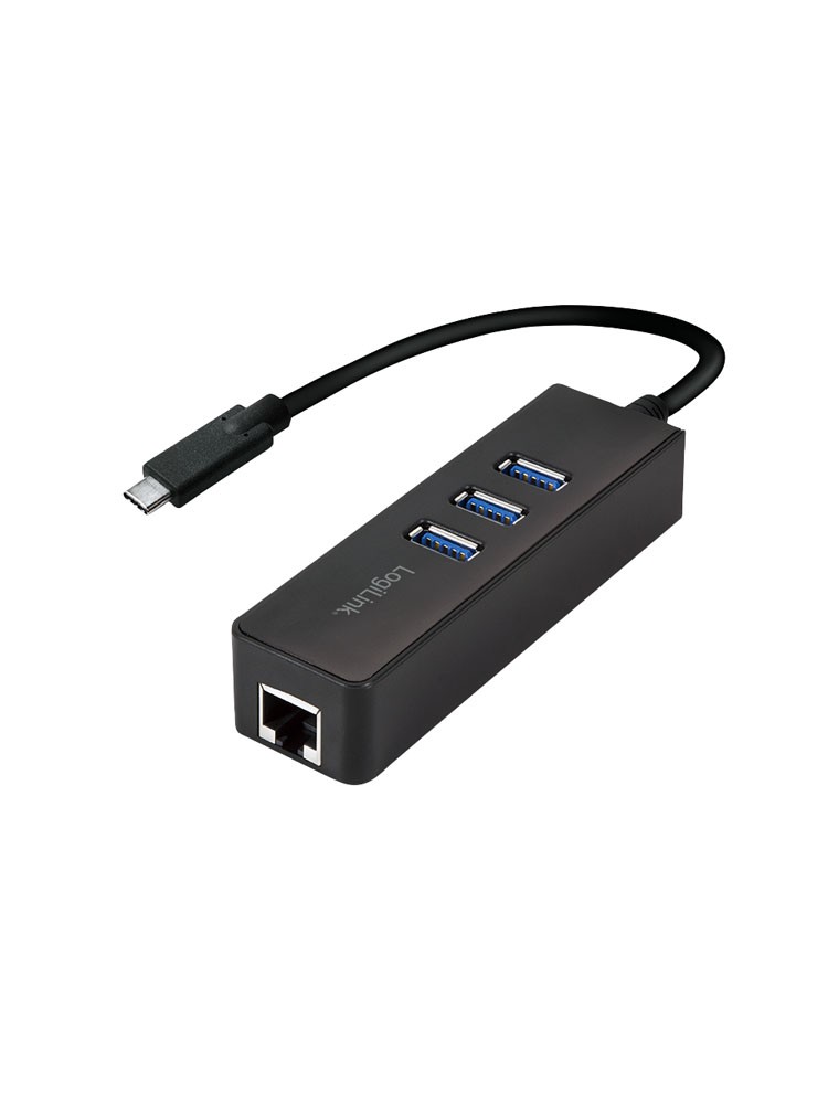 ადაპტერი: Logilink UA0283 Gen 1 USB-C Hub 3-Port USB3.2 with with Gigabit LAN