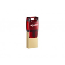 ფლეშ მეხსიერება: Apacer AH180 64GB USB 3.2 Type-C Dual Flash Drive Red - AP64GAH180R-1