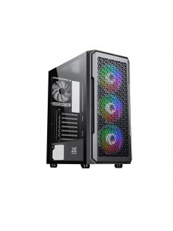 ქეისი: 2E HEXAGON G338 3x120ARGB ARGB Fans 1x120mm Fan 2xUSB2.0 1xUSB3.0 Black - 2E-G338