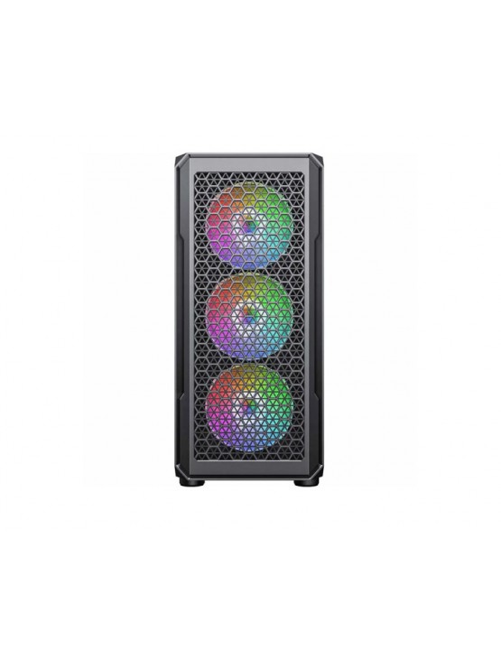 ქეისი: 2E HEXAGON G338 3x120ARGB ARGB Fans 1x120mm Fan 2xUSB2.0 1xUSB3.0 Black - 2E-G338