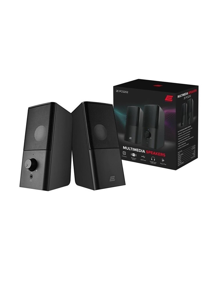 დინამიკი 2.0: 2E PCS202 USB Speaker 6W Black - 2E-PCS202BK
