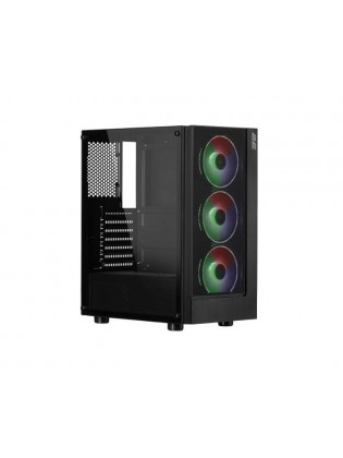 ქეისი: 2E VIRTUS G3301 3x120mm ARGB Fans Mid Tower Black - 2E-G3301