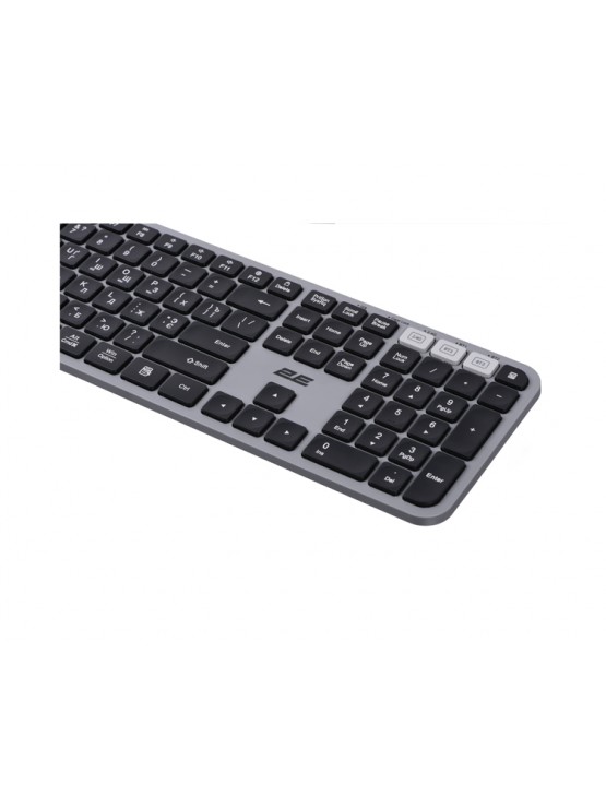 კლავიატურა: 2E KS240WG Wireless USB BT Keyboard Black/Gray - 2E-KS240WG