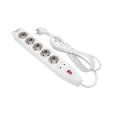 დენის ადაპტორი: 2Е 5 x Schuko 16A Power strip with surge protector 2m white - 2E-SP515M2WH
