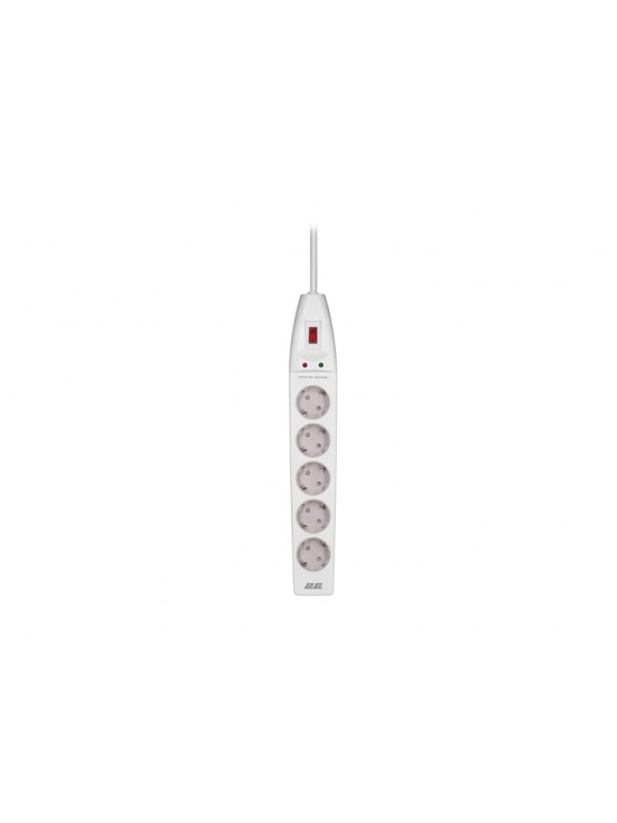 დენის ადაპტორი: 2Е 5 x Schuko 16A Power strip with surge protector 2m white - 2E-SP515M2WH