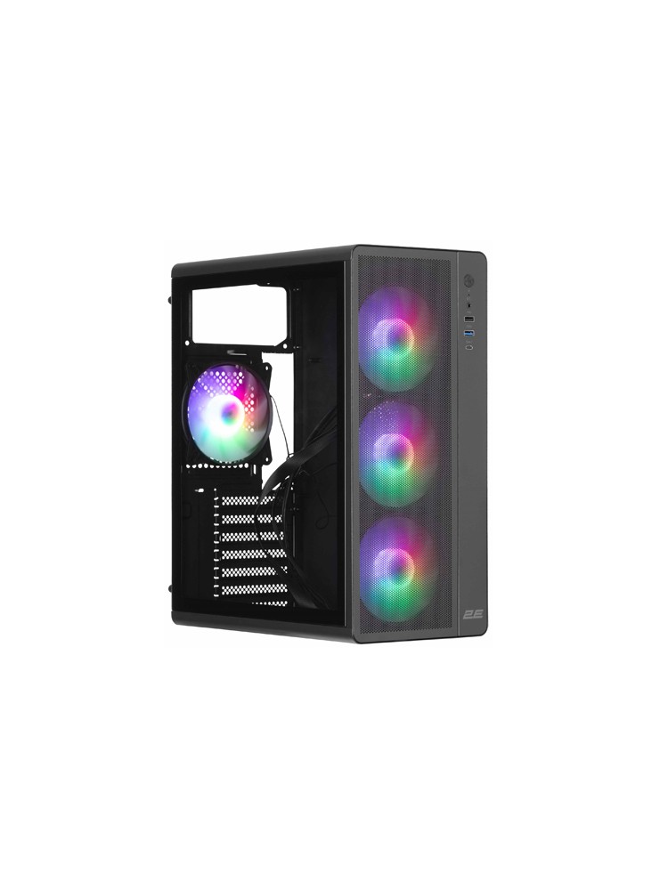 ქეისი: 2E Credo Plus V510B 4x120mm RGB Fans Mid Tower Black - 2E-V510B