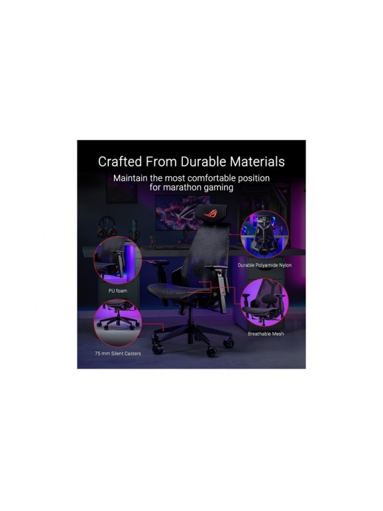 გეიმერული სავარძელი: Asus SL400C ROG ERGO CORE Gaming Chair Black - 90GC01P0-MSG040