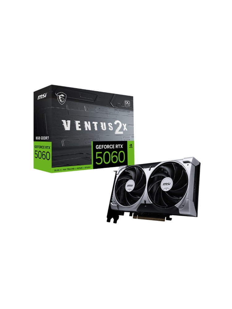 ვიდეო დაფა: MSI GeForce RTX5060 8GB VENTUS 2X OC 128-Bit GDDR7 - 912-V537-002